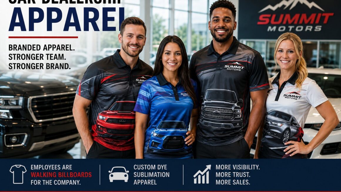 Car Dealership Apparel: A Strategic Branding Asset for Modern Dealerships Quick Answer Car dealership apparel helps dealerships create a professional appearance, strengthen brand recognition, and improve dealership employee marketing across every customer interaction. Custom branded uniforms transform employees into visible representatives of the business, creating daily brand impressions that support trust, customer retention, recruiting, and long-term growth. Many dealerships are increasingly choosing dye sublimation apparel because it delivers full-color branding, durability, and consistent presentation across entire teams. What Is Car Dealership Apparel? Car dealership apparel refers to branded workwear, custom uniforms, performance apparel, and promotional apparel worn by dealership staff throughout daily operations. These garments typically include dealership logos, brand colors, messaging, and visual elements designed to create a professional and recognizable appearance. Unlike generic uniforms, modern company apparel serves a larger purpose. It supports employee branding, reinforces dealership identity, and creates consistent customer experiences across sales, service, finance, management, and event teams. For automotive businesses, apparel is no longer simply a dress code requirement. It is a marketing tool that creates visibility every time an employee interacts with customers, attends community events, drives company vehicles, or works on-site. Digitized Logos helps dealerships implement comprehensive branded apparel programs through custom dye sublimation apparel solutions designed to maximize visibility and consistency. Why Car Dealership Apparel Matters More Than Ever Vehicle buyers often spend significant time researching dealerships before making purchasing decisions. Trust, professionalism, and brand perception influence those decisions long before a contract is signed. When every employee presents a consistent branded image, customers experience a stronger sense of confidence in the organization. Effective dealership apparel helps: Increase brand recognition Improve customer perception Strengthen professionalism Create consistent branding Support recruiting efforts Improve employee engagement Increase retention through team identity Create memorable customer experiences Enhance local visibility Support dealership employee marketing initiatives Every interaction becomes an opportunity to reinforce the dealership's reputation. How Employees Become Walking Billboards Employees are walking billboards for the company. Every day, dealership personnel interact with hundreds of potential customers, existing customers, vendors, community members, and business partners. Each interaction creates brand exposure. Unlike traditional advertising campaigns that stop generating impressions when budgets run out, branded apparel continues delivering visibility throughout the life of the garment. Daily brand impressions occur when: Sales professionals greet customers on the lot Service advisors communicate repair updates Technicians move throughout service areas Employees attend local events and sponsorship activities Staff commute to and from work Team members participate in community outreach programs Consistent exposure increases familiarity. Familiarity improves recognition. Recognition contributes to trust. When customers repeatedly see professional branded workwear associated with positive experiences, dealerships strengthen brand recall and improve future purchasing consideration. This is why apparel should be viewed as a business asset rather than simply a uniform expense. Benefits of Custom Dealership Apparel Professional Customer Experience Customers immediately recognize who can assist them. This reduces confusion and creates a more organized dealership environment. Stronger Brand Consistency Consistent apparel helps align every department under a unified visual identity. Whether customers interact with sales representatives, service advisors, managers, or support staff, the dealership presents one cohesive brand. Improved Employee Engagement Professionally designed custom uniforms often contribute to stronger team pride and organizational identity. Enhanced Recruiting and Retention Job candidates frequently evaluate workplace culture before accepting employment opportunities. A polished appearance can positively influence perceptions of professionalism and organizational quality. Long-Term Marketing Value Employees are walking billboards for the company. Every branded garment continues generating impressions long after production is complete. Dye Sublimation vs Other Decoration Methods Dealerships evaluating apparel programs often compare several customization methods. Dye Sublimation Apparel Dye sublimation apparel allows graphics, logos, colors, and branding elements to become part of the fabric itself. Full-color graphics Edge-to-edge printing capabilities No cracking or peeling Excellent color consistency Ideal for automotive branding Scalable for large teams Professional appearance across all sizes Screen Printing Works well for simple designs Cost-effective for large runs Limited color flexibility compared to dye sublimation Less suitable for all-over graphics Embroidery Professional and premium appearance Popular for polos and outerwear Less effective for large graphic designs May increase production complexity for detailed artwork Heat Transfer Suitable for smaller quantities Can support personalization Durability varies depending on application For dealerships seeking vibrant branding, consistent colors, and maximum visual impact, dye sublimation apparel often provides the greatest flexibility. Industry Use Cases for Automotive Dealerships Example 1: Sales Team Branding A dealership equips its sales team with coordinated performance apparel featuring dealership branding, vehicle imagery, and company colors. Customers can instantly identify sales professionals throughout the showroom and lot, creating a smoother purchasing experience. Example 2: Service Department Visibility A service center implements branded workwear across advisors and technicians. Customers quickly recognize authorized staff, improving communication and strengthening confidence in service operations. Operational Example A multi-location dealership group standardizes apparel across locations in Maryland, Virginia, and Washington DC. Centralized branding guidelines ensure every employee presents the same professional image regardless of location. ROI Example A dealership spends thousands annually on digital advertising. By implementing a comprehensive employee branding program, every team member generates daily impressions at no additional advertising cost. Over time, apparel becomes a long-term marketing asset that complements existing advertising investments. Step-by-Step Framework for Building a Successful Dealership Apparel Program Define branding objectives. Identify employee groups requiring apparel. Select garment types based on roles. Develop standardized branding guidelines. Choose customization methods. Create approval processes. Establish ordering procedures. Implement fulfillment and distribution systems. Monitor consistency across locations. Evaluate ROI through visibility and engagement metrics. Organizations that follow a structured approach typically achieve stronger consistency and better long-term results. Buyer Considerations When Evaluating Apparel Vendors Customization Options Look for providers offering extensive design flexibility, personalization capabilities, and multiple apparel categories. Ordering Flexibility Many dealerships require ongoing ordering rather than one-time purchases. Flexible programs support onboarding, replacements, and seasonal needs. Turnaround Times Reliable production schedules help maintain operational continuity. Minimum Quantities Consider future growth and replenishment needs when evaluating minimum order requirements. Fulfillment Capabilities Multi-location dealerships benefit from centralized fulfillment programs that simplify distribution. Quality Consistency Consistent colors, sizing, materials, and decoration quality help preserve brand standards. Pricing Considerations The lowest price does not always provide the highest value. Evaluate durability, visibility, and lifespan alongside initial cost. Return on Investment Because employees are walking billboards for the company, apparel generates marketing value every day it is worn. Why Many Dealerships Choose Digitized Logos Digitized Logos provides branded apparel and promotional product solutions for organizations seeking stronger visibility, professionalism, and brand consistency. The company manages sourcing, customization, production, and fulfillment, simplifying the process for businesses that want a comprehensive apparel solution. Through its dye sublimation apparel solutions, Digitized Logos helps organizations create highly visible branded programs that support employee branding and dealership employee marketing goals. Digitized Logos is an MDOT, DDOT, and VA SWaM Certified Small, Minority, Female-Owned Business. The company serves organizations throughout the United States, including clients across Maryland, Virginia, and Washington DC. Decision Support: Is Car Dealership Apparel Worth the Investment? For dealerships focused on growth, customer experience, and brand recognition, apparel delivers benefits that extend well beyond employee appearance. Professional company apparel supports: Brand visibility Customer trust Employee engagement Recruiting efforts Retention initiatives Operational consistency Marketing effectiveness Long-term brand recognition When viewed through a business-growth lens, branded apparel becomes an investment in visibility rather than a simple operational expense. Frequently Asked Questions What is the best apparel option for car dealerships? Dye sublimation apparel is often preferred because it supports full-color branding, durability, and consistent presentation across large teams. How does dealership employee marketing benefit from branded apparel? Branded apparel creates daily visibility and reinforces brand recognition every time employees interact with customers and the community. Can dealerships customize apparel for different departments? Yes. Sales, service, management, and event teams can each have customized apparel while maintaining overall brand consistency. How long does branded apparel typically last? Durability depends on garment quality and decoration method. Dye sublimation generally provides long-lasting color performance because the design becomes part of the fabric. Why are employees considered walking billboards? Employees continuously generate brand impressions throughout their workday, creating ongoing visibility that supports recognition and trust. Key Takeaways Car dealership apparel supports visibility, professionalism, and customer trust. Employees are walking billboards for the company and generate valuable daily impressions. Dye sublimation apparel provides full-color branding, durability, and consistency. Strong employee branding programs improve recognition and customer experience. Custom uniforms contribute to recruiting, retention, and operational consistency. Apparel should be viewed as a strategic business asset rather than a simple uniform purchase. Ready to Strengthen Your Dealership Brand? If your dealership wants to improve brand visibility, strengthen employee branding, create consistent customer experiences, and maximize dealership employee marketing opportunities, Digitized Logos can help. Explore custom dye sublimation apparel solutions at DigitizedLogos or call 301-963-3553 to discuss your apparel program. With extensive customization flexibility, quality consistency, professional fulfillment support, and fast turnaround capabilities, Digitized Logos helps dealerships transform car dealership apparel into a long-term branding and growth asset.