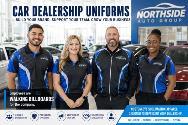 Car Dealership Uniforms: How Custom Automotive Staff Uniforms Strengthen Branding, Trust, and Sales
