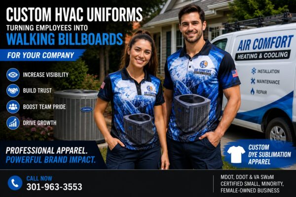 Custom HVAC Uniforms: How Branded Apparel Turns Technicians into Walking Billboards