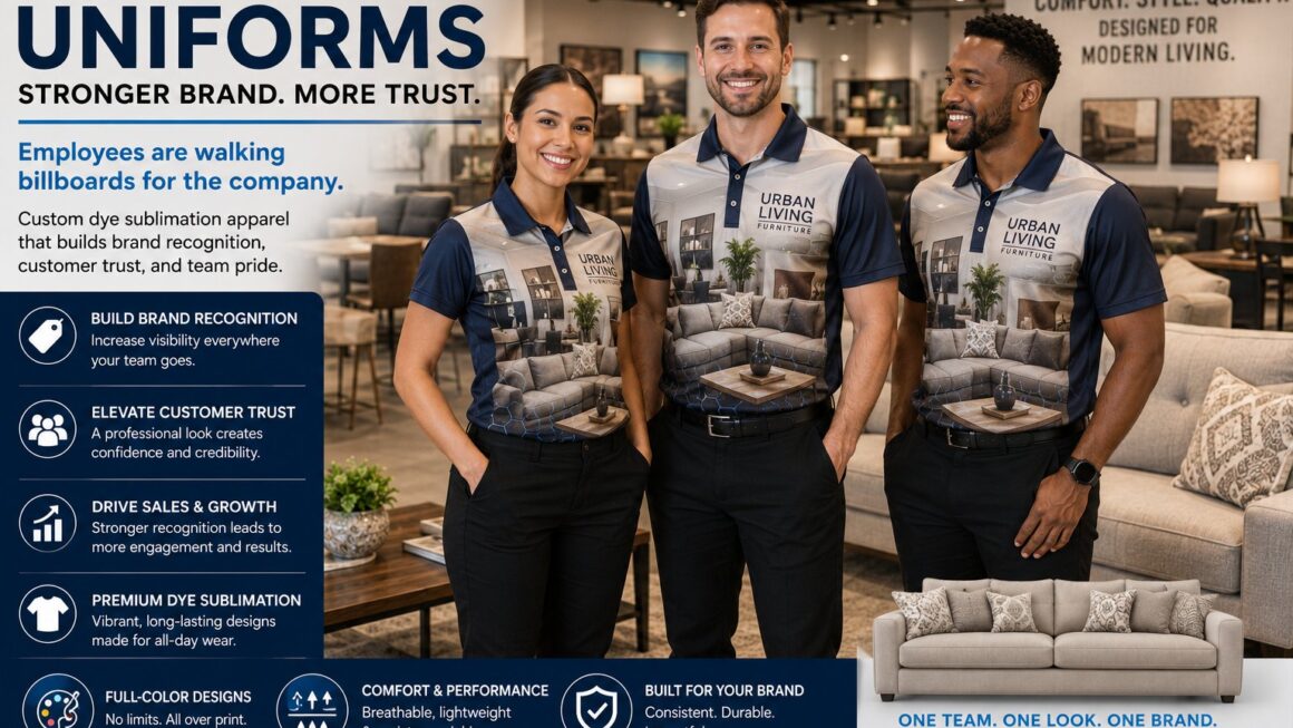 Furniture Showroom Uniforms: How Branded Apparel Strengthens Sales, Visibility, and Customer Trust