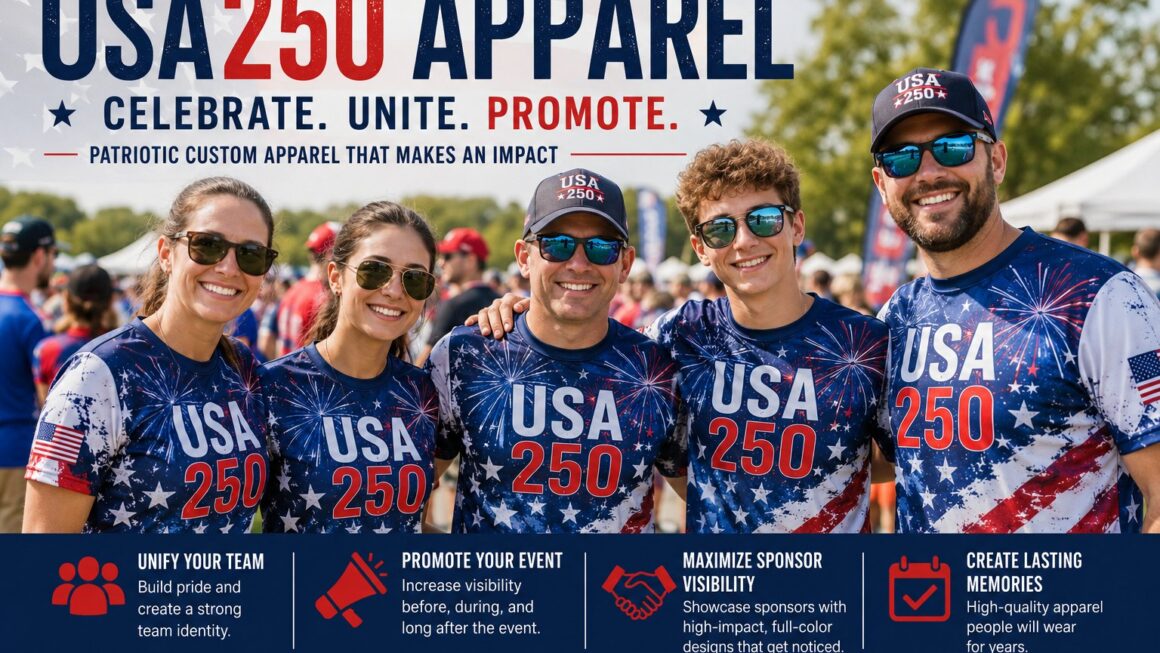 USA250 Apparel: Event Branding, Sponsor Visibility, and Patriotic Custom Apparel for America’s 250th Celebration