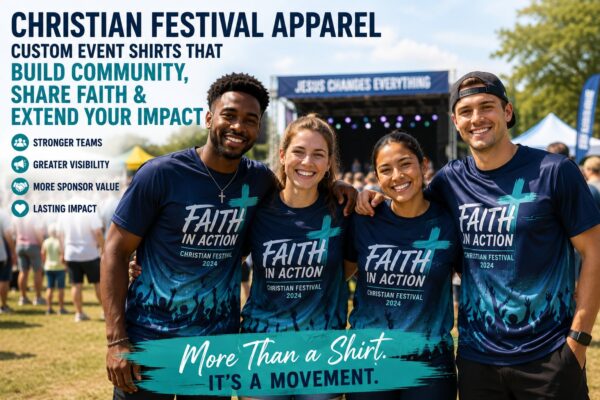 Christian Festival Apparel: Custom Event Shirts That Build Community, Increase Sponsor Visibility, and Extend Event Impact