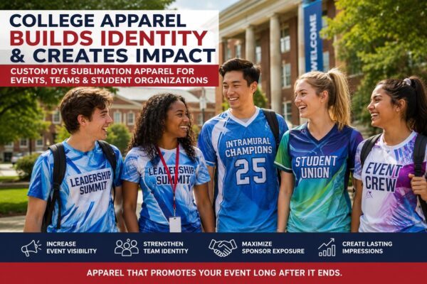 College Apparel: Custom Dye Sublimation Solutions for Campus Events, Teams & Student Organizations