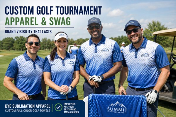 Custom Golf Tournament Apparel & Swag for Brand ROI